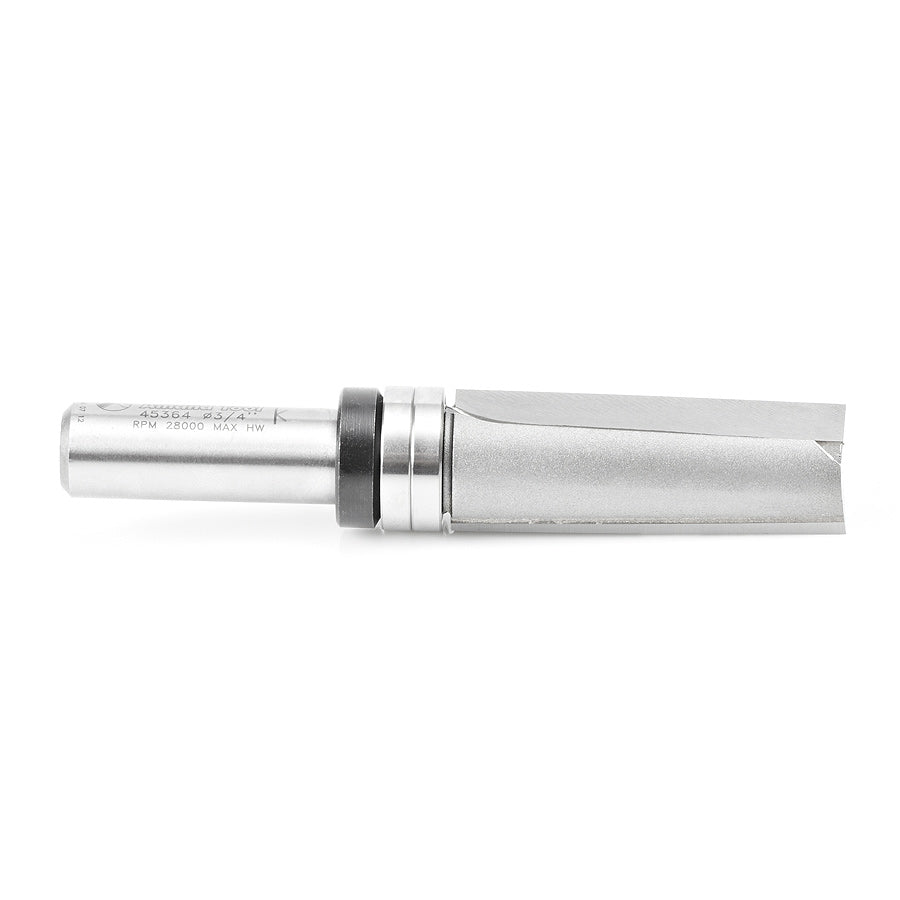 Amana Tool. Down Shear Flush Trim Plunge Template Router Bit | 3⁄4 Dia x 2" x 1⁄2"Shank with Upper BB | 45364