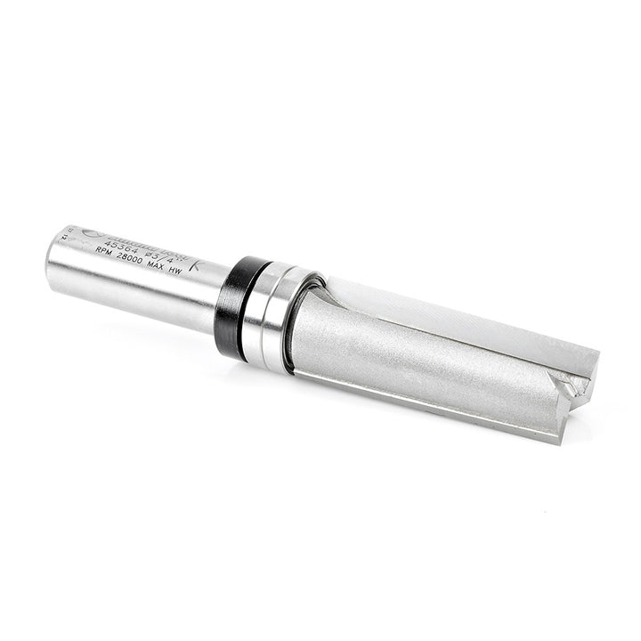 Amana Tool. Down Shear Flush Trim Plunge Template Router Bit | 3⁄4 Dia x 2" x 1⁄2"Shank with Upper BB | 45364