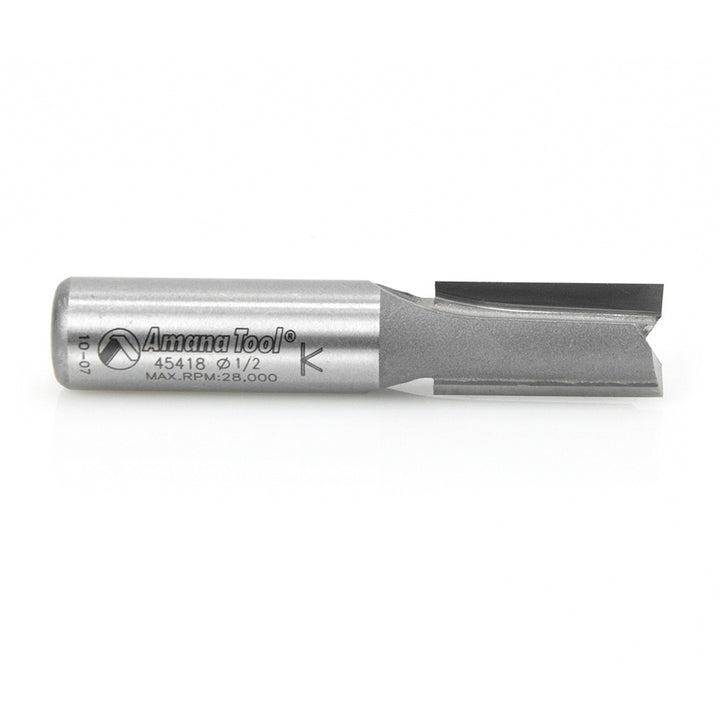 Amana Tool. Carbide Tipped Straight Plunge Router Bit | 2 Flute | 45418