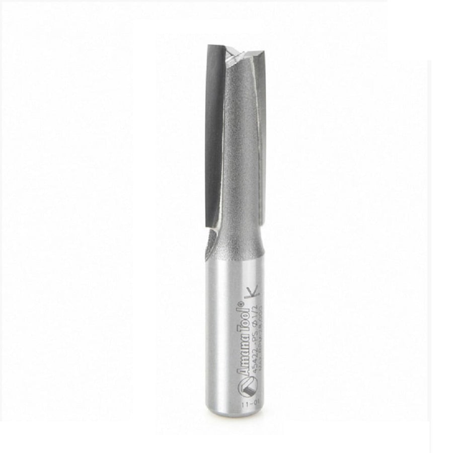 Amana Tool. 3° Production Shear Straight Plunge Router Bit | 2 Flute | 1⁄2 Dia x 1 1⁄2 x 1⁄2" Shank | 45422-PS