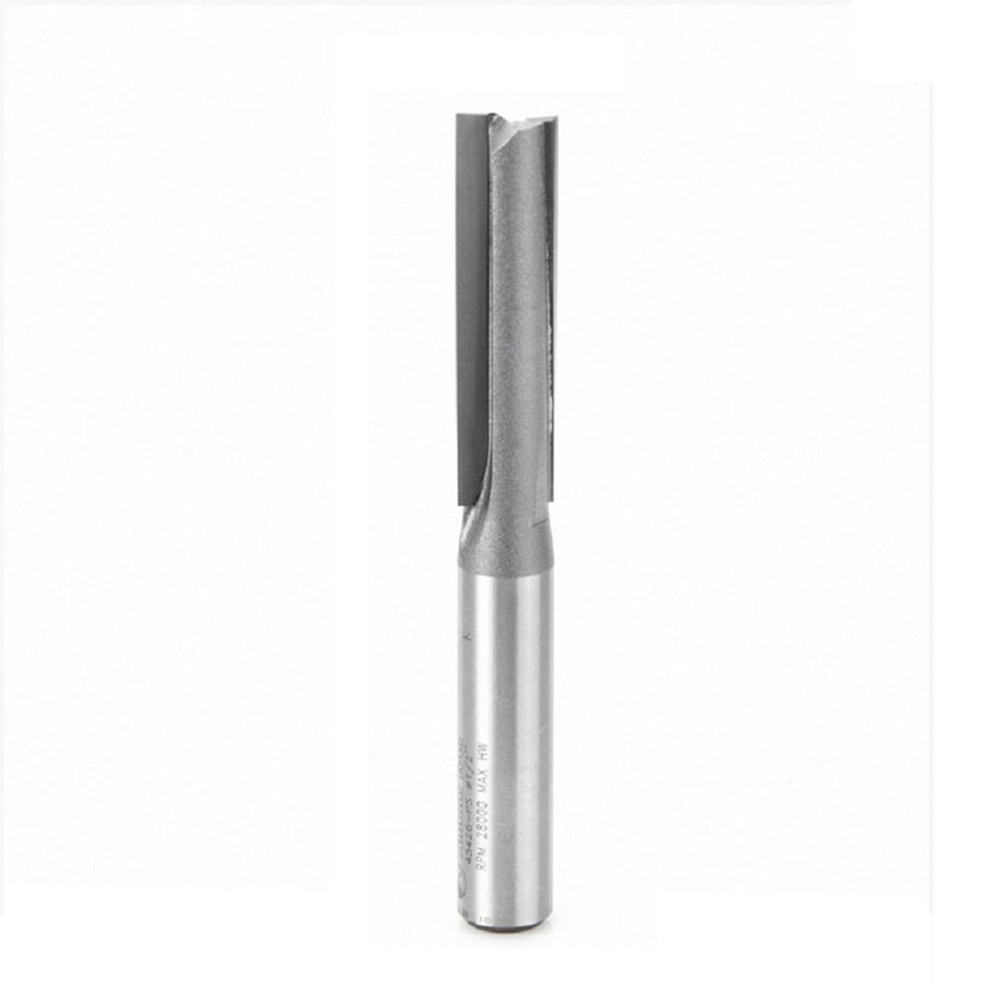 Amana Tool. 3°Production Shear Straight Plunge Router Bit | 2 Flute | 1⁄2 Dia x 2" x 1⁄2 Shank | 45426-PS