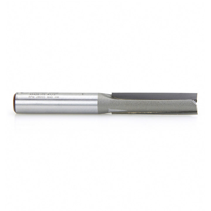 Amana Tool. 3°Production Shear Straight Plunge Router Bit | 2 Flute | 1⁄2 Dia x 2" x 1⁄2 Shank | 45426-PS