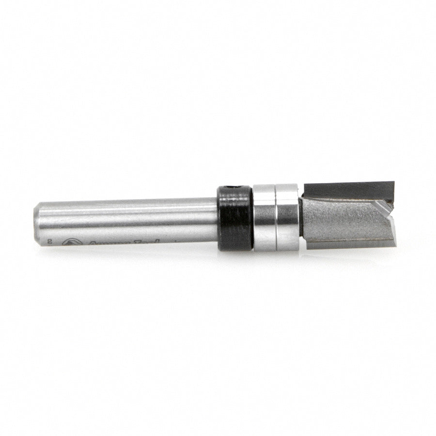 Amana Tool. Flush Trim Plunge Router Bit | 3⁄8 Dia x 1⁄2 x 1⁄4"Shank with 2 Upper BB | 45475