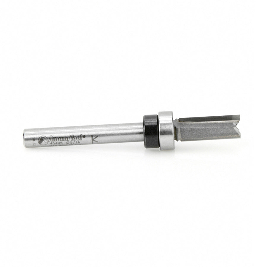 Amana Tool. Flush Trim Plunge Router Bit | 5⁄16 Dia x 3⁄4 x 1⁄4"Shank with Upper BB | 45495