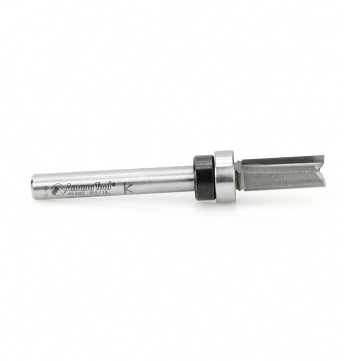 Amana Tool. Flush Trim Plunge Router Bit | 5⁄16 Dia x 3⁄4 x 1⁄4"Shank with Upper BB | 45495