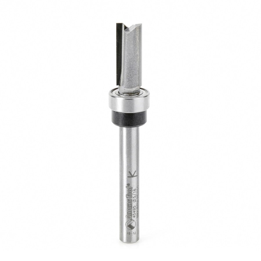 Amana Tool. Flush Trim Plunge Router Bit | 5⁄16 Dia x 3⁄4 x 1⁄4"Shank with Upper BB | 45495