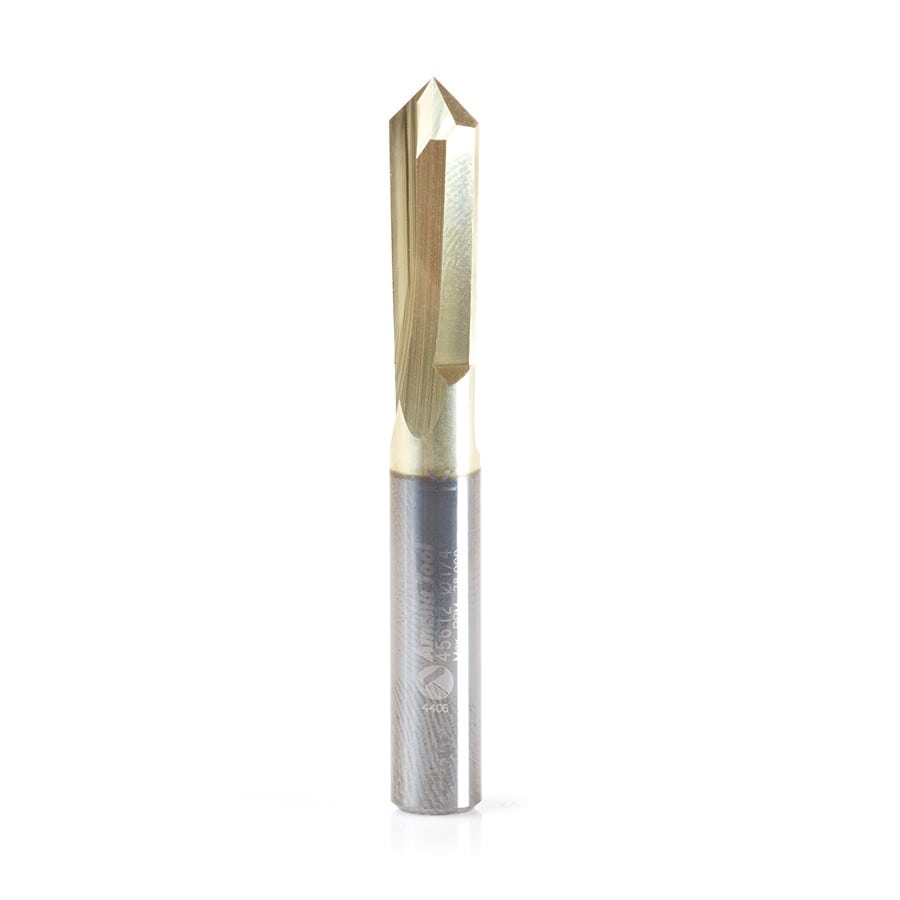 Amana Tool. 90° Engraving CNC Router Bits for V Grooving | 1⁄4 Dia x 3⁄4 x 1⁄4 Shank | 45612