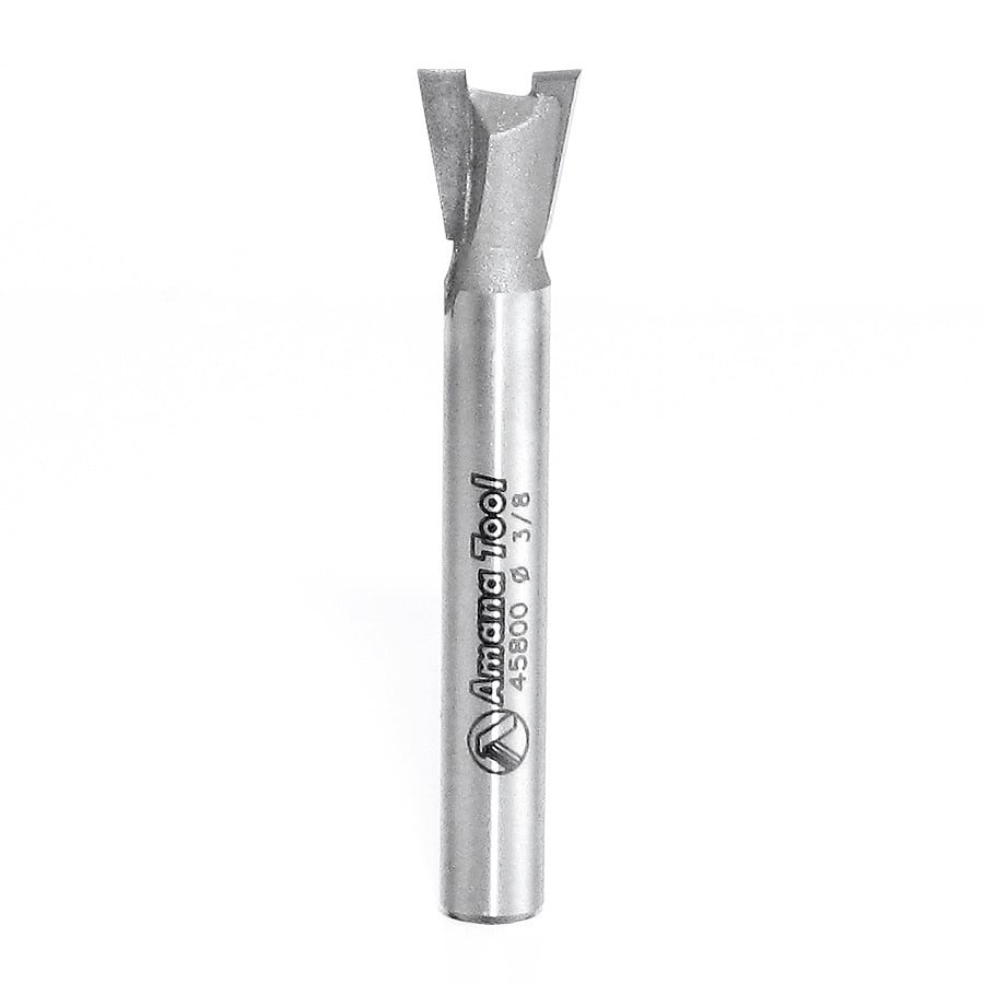 Amana Tool. Dovetail Router Bit | 9°x 3⁄8 Dia x 3⁄8 x 1⁄4" Shank | 45800