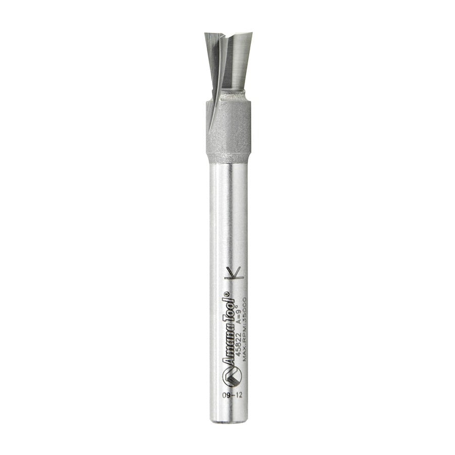 Amana Tool. Dovetail Router Bit | 9°x 5⁄16 Dia x 3⁄8 x 1⁄4" | 45822