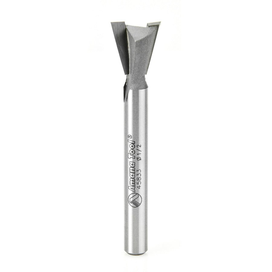 Amana Tool. Dovetail Router Bit | 14°x 1⁄2 Dia x 1⁄2 x 1⁄4" Shank | 45833