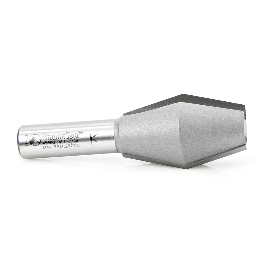 Amana Tool. Butterfly Spine Router Bit | 14°x 1 1⁄8 Dia x 1 3⁄4 x 1⁄2" Shank | 45860