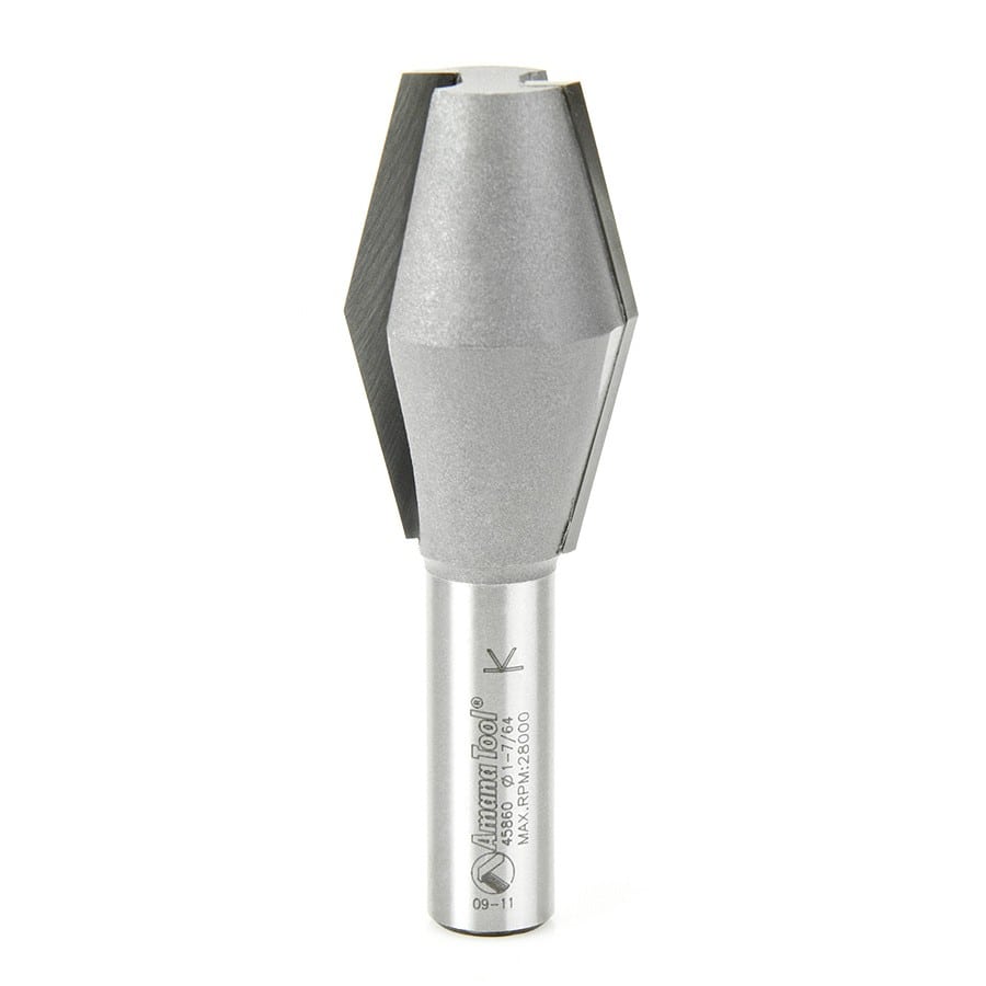 Amana Tool. Butterfly Spine Router Bit | 14°x 1 1⁄8 Dia x 1 3⁄4 x 1⁄2" Shank | 45860