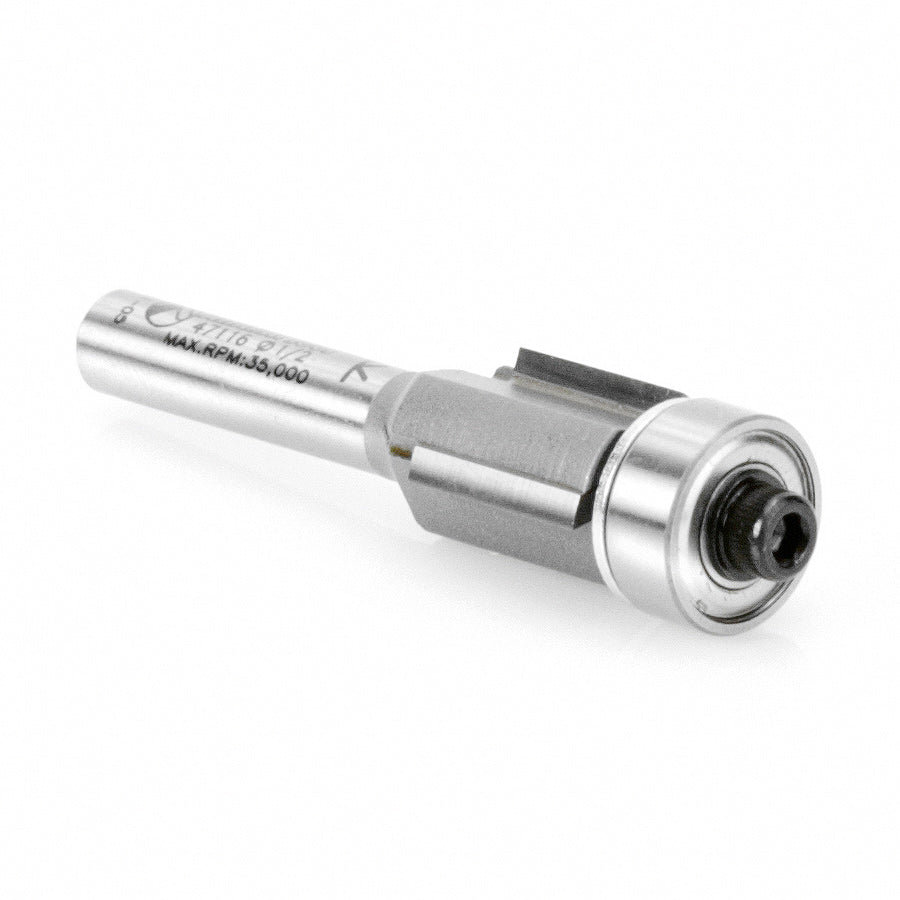 Amana Tool. Flush Trim Router Bit | 1⁄2 Dia x 1⁄2 x 1⁄4" Shank | 3 Flute | 47116