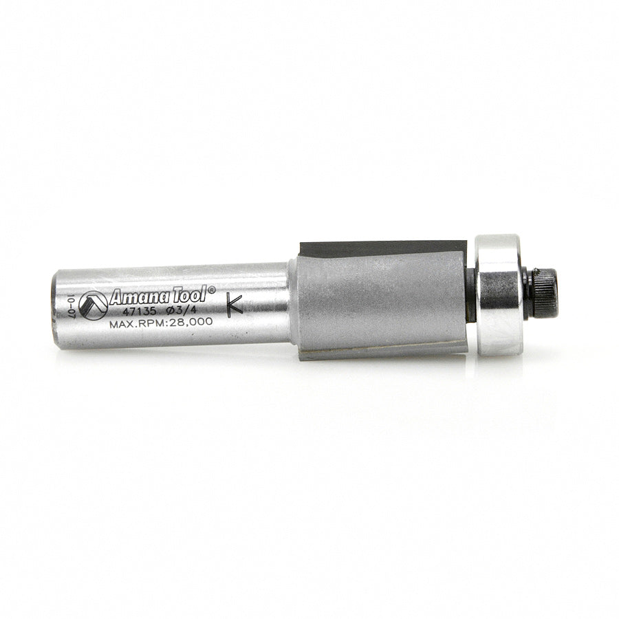 Amana Tool. 3 Degree Shear Router Bit | 3⁄4 Dia x 1 x 1⁄2"Shank | Down-Shear | 47135