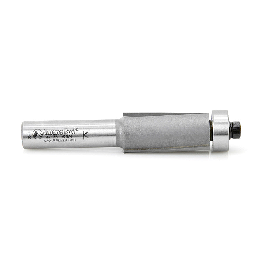 Amana Tool. 3 Degree Shear Router Bit | 3⁄4 Dia x 1 1⁄2 x 1⁄2"Shank | Down-Shear | 47136