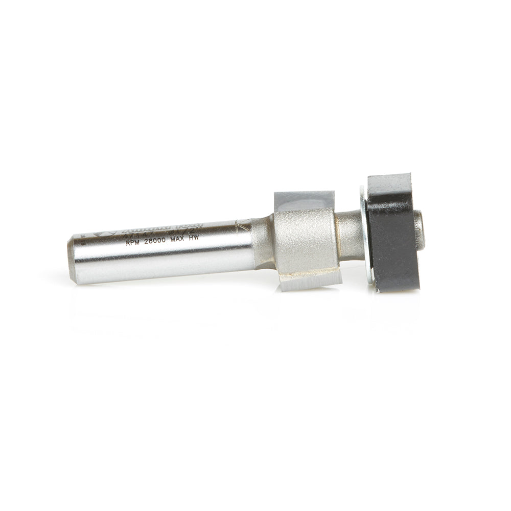 Amana Tool. Laminate Trimmer with Euro Square Bearing Router Bit | 1⁄2 Dia x 19⁄64 x 1⁄4"Shank | 47147