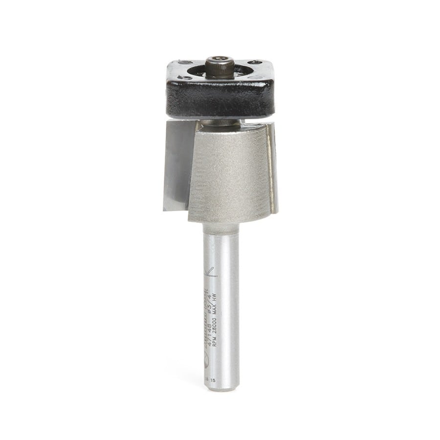 Amana Tool. Laminate Trimmer with Euro Square Bearing Router Bit | 3⁄4 Dia x 5⁄8 x 1⁄4"Shank | 47148