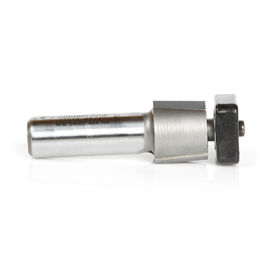 Amana Tool. Laminate Trimmer with Euro Square Bearing Router Bit | 3⁄4 Dia x 5⁄8 x 1⁄2"Shank | 47149