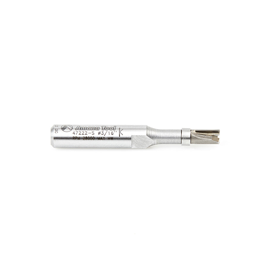 Amana Tool. Flush Trim Plunge Router Bit | 3⁄16 Dia x 1⁄4 x 1⁄4" Shank with Upper BB | 47222-S