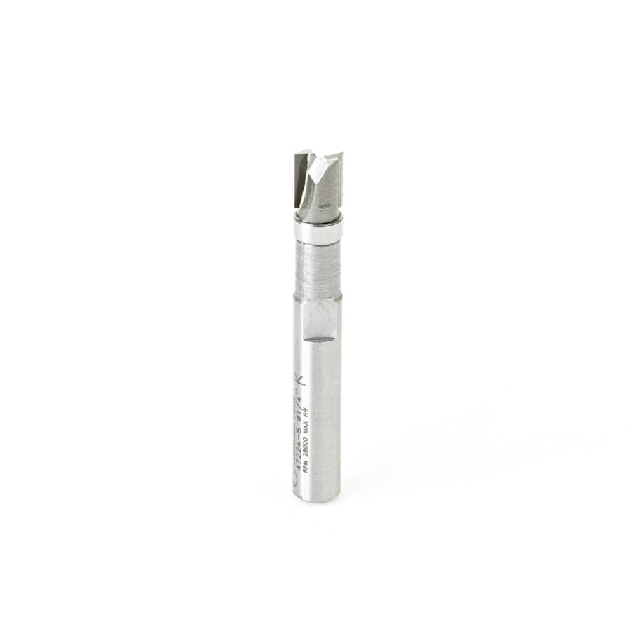Amana Tool. Flush Trim Plunge Router Bit | 1⁄4 Dia x 1⁄4 x 1⁄4" Shank with Upper BB | 47224-S