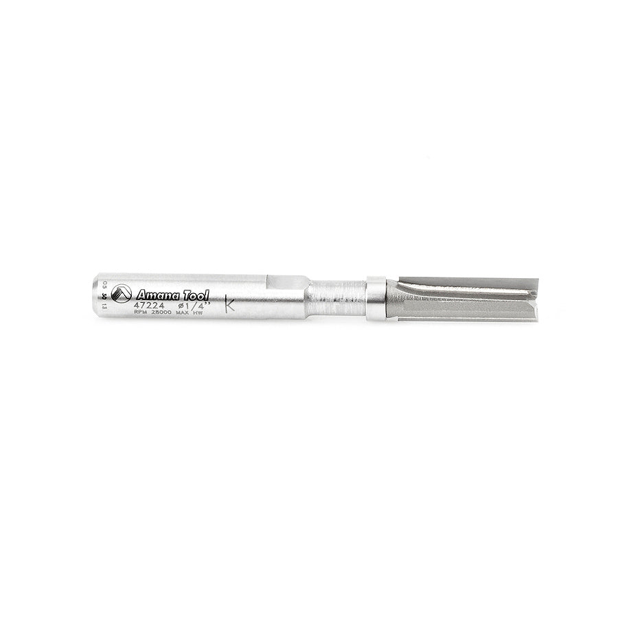Amana Tool. Flush Trim Plunge Router Bit | 1⁄4 Dia x 3⁄4 x 1⁄4" Shank with Upper BB | 47224