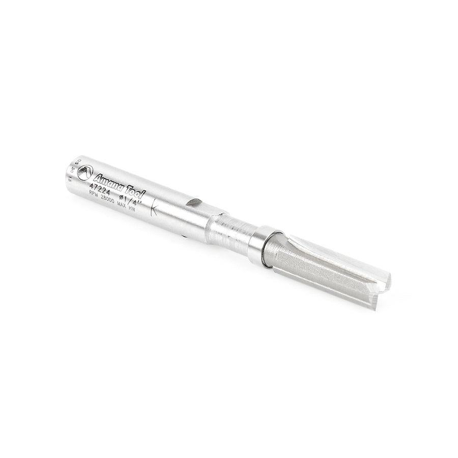 Amana Tool. Flush Trim Plunge Router Bit | 1⁄4 Dia x 3⁄4 x 1⁄4" Shank with Upper BB | 47224