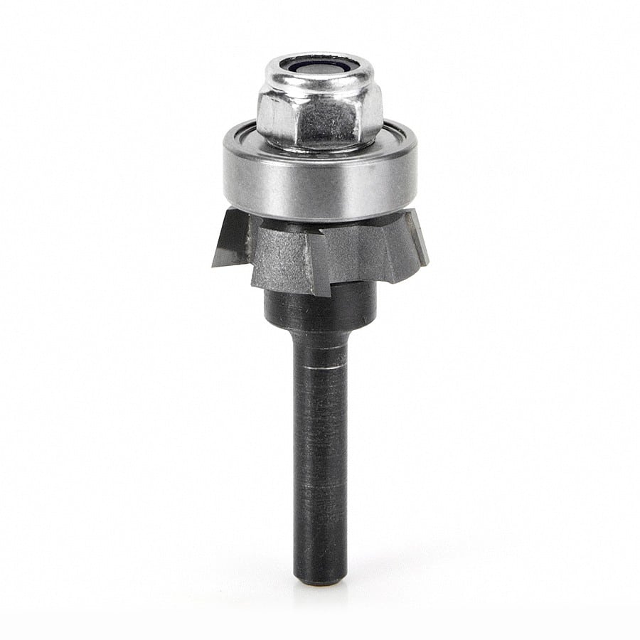 Amana Tool. 4 Wing Single Bevel Trim Cutter Assembly | 15°x 1" Dia x 1⁄4 x 1⁄4 Shank | 47404