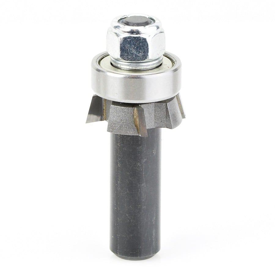 Amana Tool. 4 Wing Single Bevel Trim Cutter Assembly | 15°x 1" Dia x 1⁄4 x 1⁄2 Shank | 47406