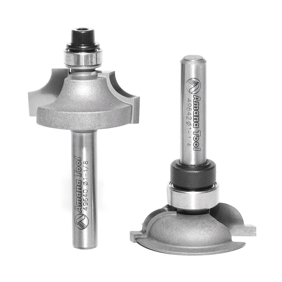 Amana Tool. Bead Stile & Rail Router Bit | 2 Piece 1⁄4 Radius Set | 49643
