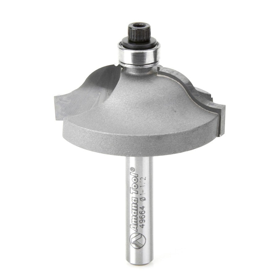 Amana Tool. Ogee Stile Router Bit | 11⁄32 Radius x 1 1⁄2 Dia x 9⁄16 x 1⁄4" Shank | 49664