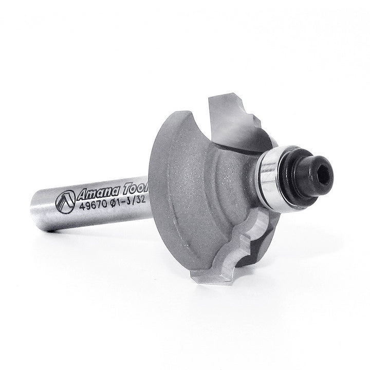 Amana Tool. Classical Stile Router Bit | 9⁄64 Radius x 1 3⁄32 Dia x 1⁄2 x 1⁄4" Shank | 49670