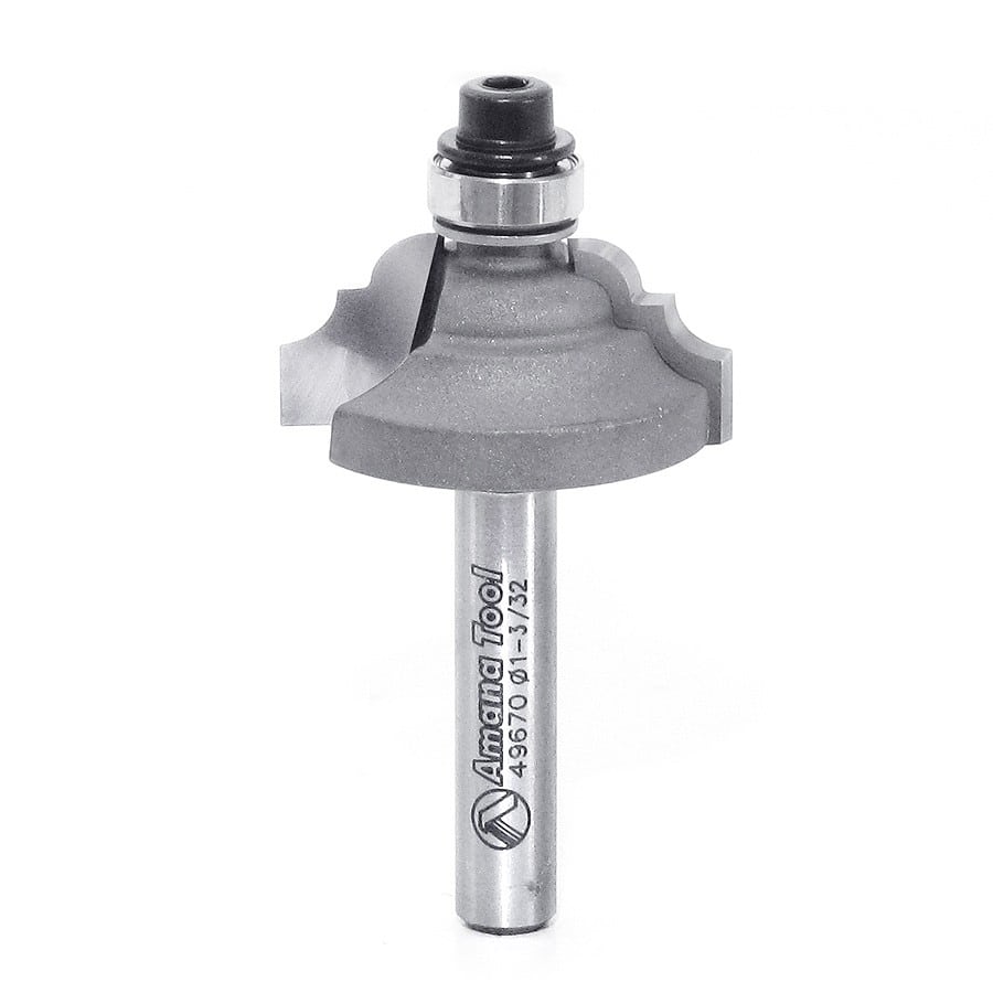 Amana Tool. Classical Stile Router Bit | 9⁄64 Radius x 1 3⁄32 Dia x 1⁄2 x 1⁄4" Shank | 49670