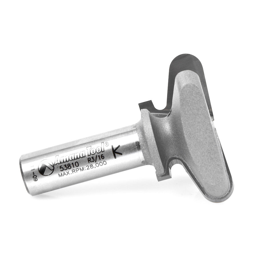 Amana Tool. Finger Grip Router Bit | 3⁄32 x 3⁄16 Radius x 1 3⁄4 Dia x 13⁄16 x 1⁄2" Shank | 53810