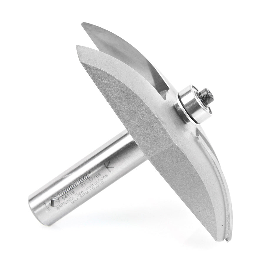 Amana Tool. Cove Raised Panel Router Bit | 1 9⁄16 Radius x 3 3⁄8 Dia x 1⁄2 x 1⁄2" Shank | 54119