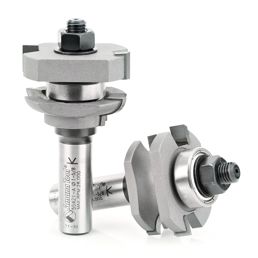 Amana Tool. Concave Stile & Rail Router Bit Set | 1 5⁄8 Dia x 11⁄16 x 5⁄32 Radius x 1⁄2" Shank | 55421