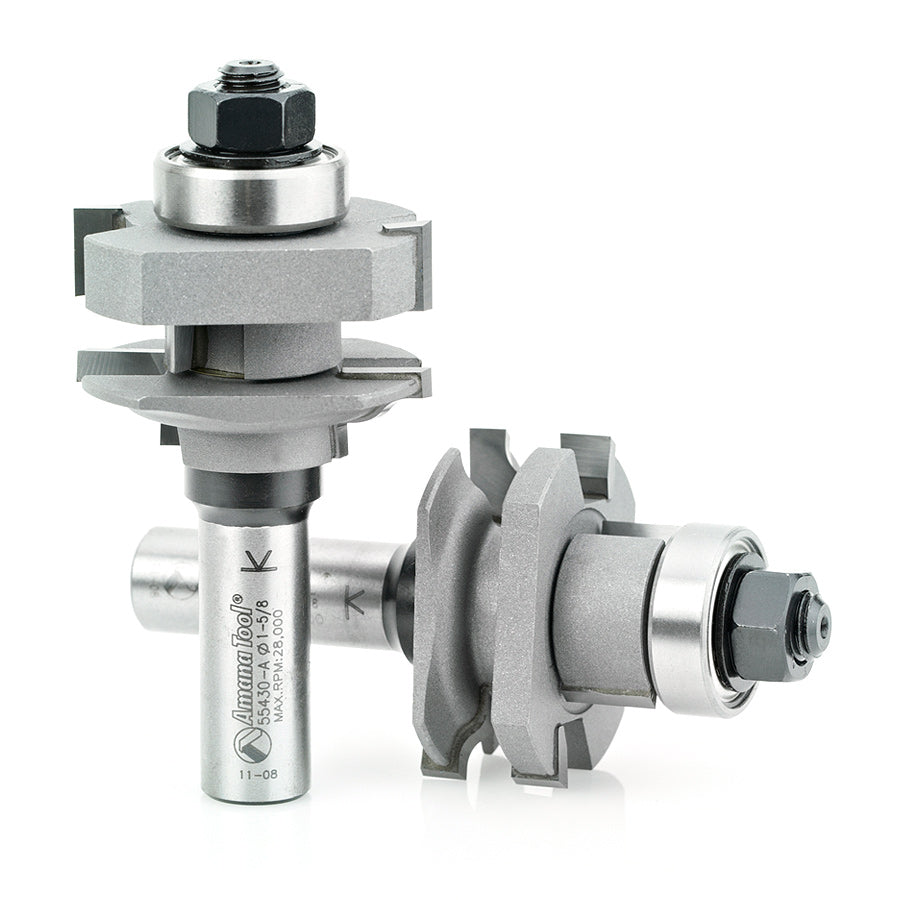 Amana Tool. Ogee Stile & Rail Router Bit Set | 1 5⁄8 Dia x 1 1⁄16 x 1⁄4 Radius x 1⁄2" Shank | 55430
