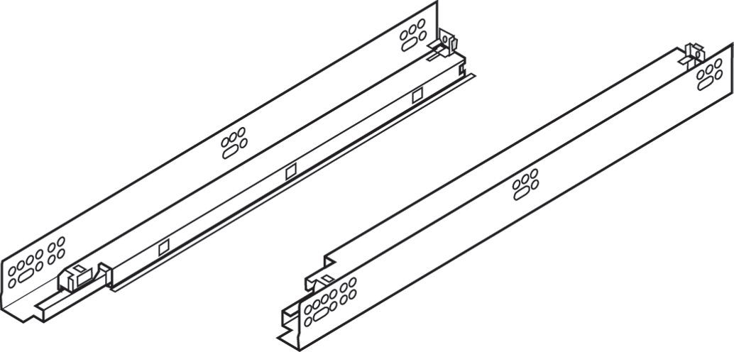 Outlined Undermount Drawer Slides - BLUM 563H