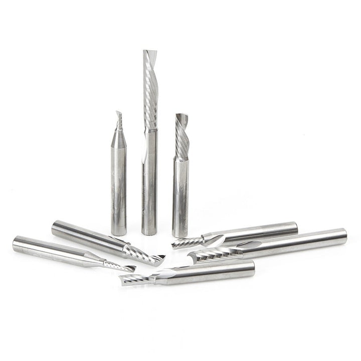 Amana Tool. 8 Piece | Aluminum Cutting CNC Spiral 'O' Flute Collection | AMS-160