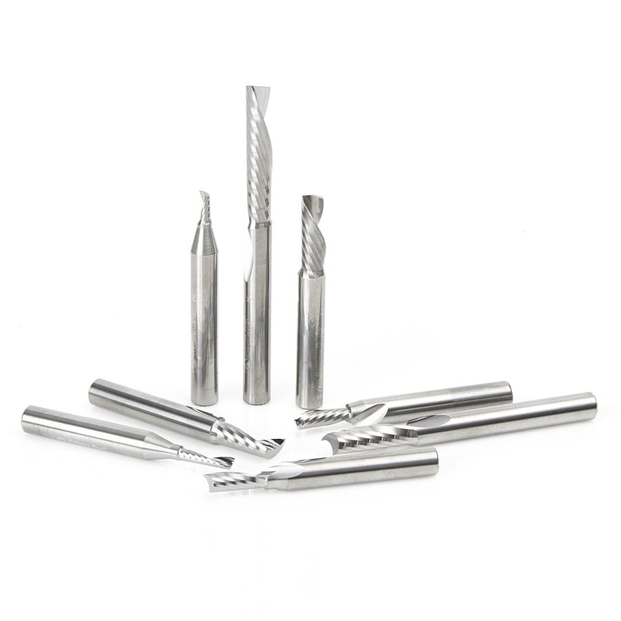 Amana Tool. 8 Piece | Aluminum Cutting CNC Spiral 'O' Flute Collection | AMS-160