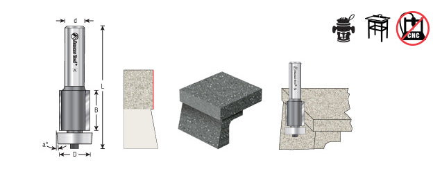 Amana Tool. Bowl & Sink Trim Router Bit | 10°x 3⁄4 Dia x 1 x 1⁄2" Shank | 57153
