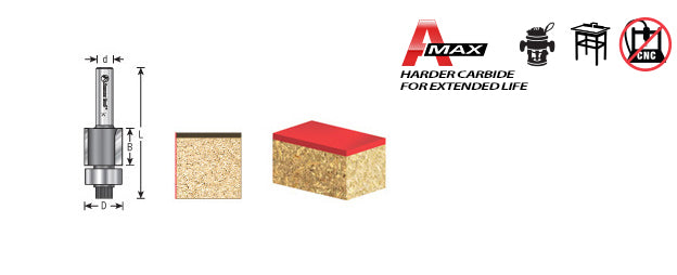 Amana Tool. Dynabit Laminate Trim Router Bit | 3⁄4 Dia x 5⁄8 x 1⁄4"Shank | 47182