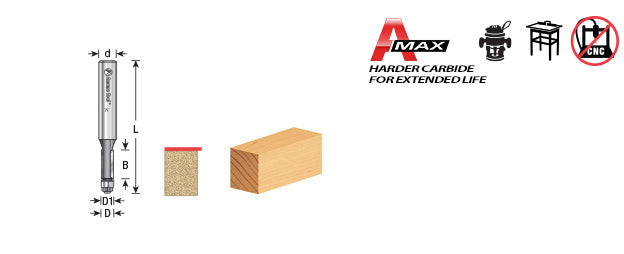 Amana Tool. Miniature Flush Trim Router Bit | 3⁄16 Dia x 3⁄4 x 1⁄4" Shank | MR0103