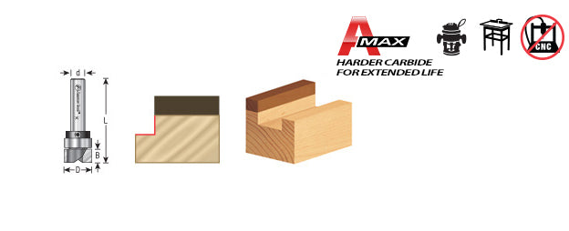 Amana Tool. Dado Clean Out | Various Dia x 1⁄4 x 1⁄4" Shank with Upper BB | 45474-S