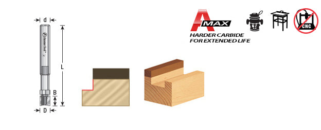 Amana Tool. Flush Trim Plunge Router Bit | 1⁄4 Dia x 1⁄4 x 1⁄4" Shank with Upper BB | 47224-S
