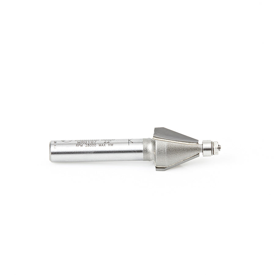 Amana Tool. Miniature Chamfer Router Bit | 22.5 x 1⁄2 Dia x 1⁄2 x 1⁄4"Shank | MR0107