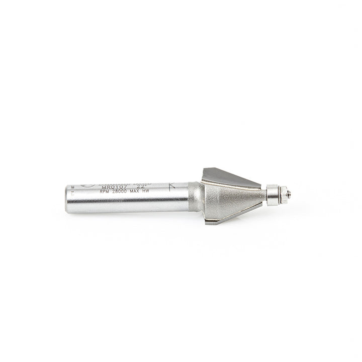 Amana Tool. Miniature Chamfer Router Bit | 22.5 x 1⁄2 Dia x 1⁄2 x 1⁄4"Shank | MR0107
