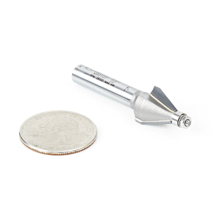 Amana Tool. Miniature Chamfer Router Bit | 22.5 x 1⁄2 Dia x 1⁄2 x 1⁄4"Shank | MR0107