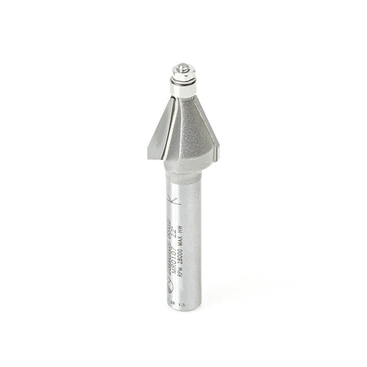 Amana Tool. Miniature Chamfer Router Bit | 22.5 x 1⁄2 Dia x 1⁄2 x 1⁄4"Shank | MR0107