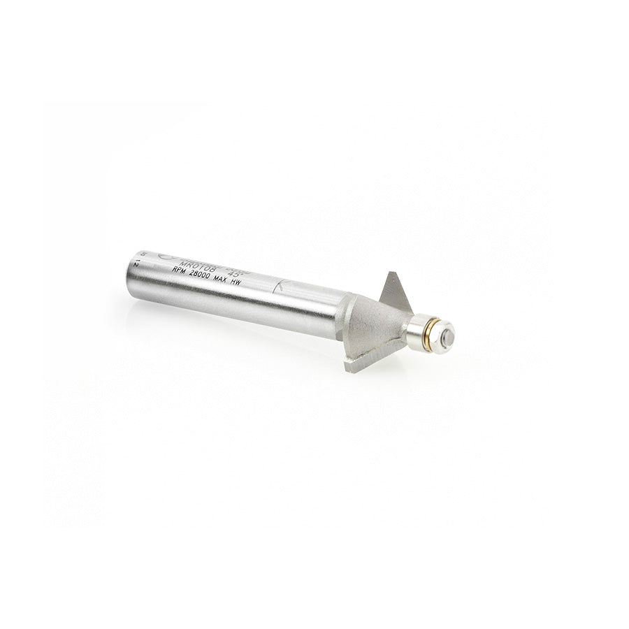 Amana Tool. Miniature Chamfer Router Bit | 45 Degree x 9⁄16 Dia x 1⁄4 x 1⁄4"Shank | MR0108