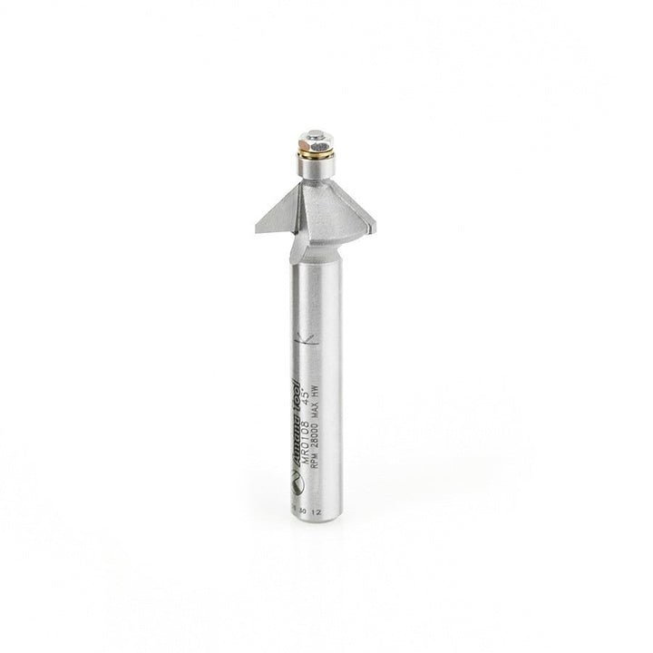 Amana Tool. Miniature Chamfer Router Bit | 45 Degree x 9⁄16 Dia x 1⁄4 x 1⁄4"Shank | MR0108